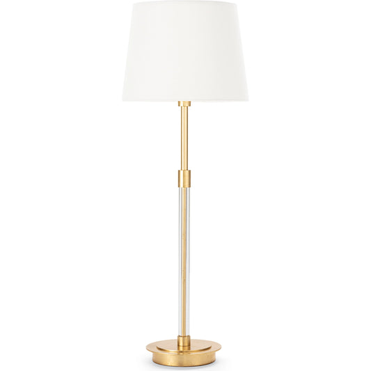 Auburn Crystal Buffet Lamp by Regina Andrew in gold leaf. Made from crystal in a modern style.