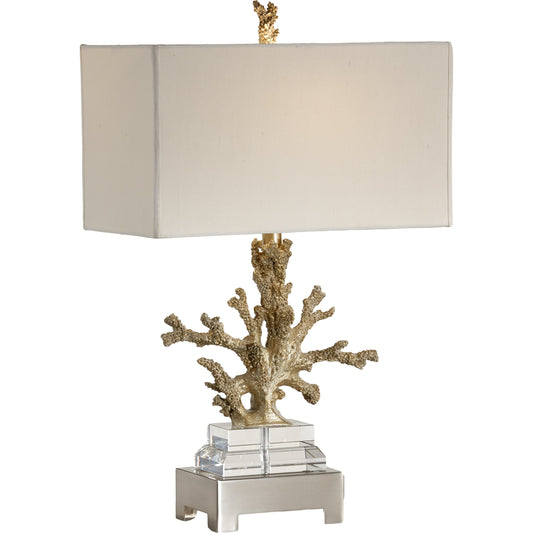 Coral Colony Lamp by Wildwood in champagne, clear, brushed platinum. Made from unique in a coastal style.