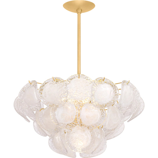 Cedar Hill Chandelier by Hudson Valley in vintage gold leaf. Made from unique in a unique style.