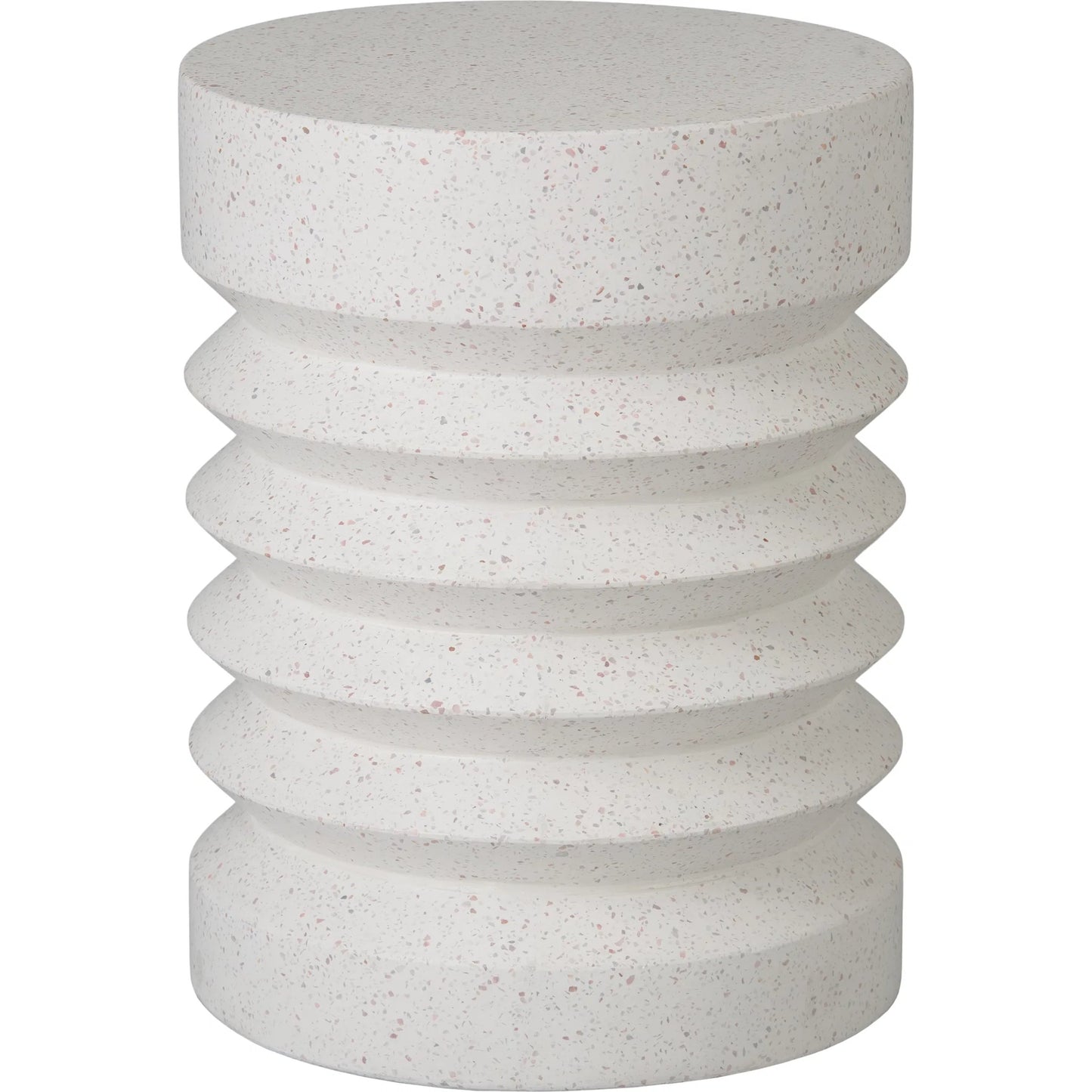000 SI-2630412 | Primary Silo | Jag Indoor/Outdoor Stool by Emissary in terrazzo white and matte. Made from terrazzo in a unique style.