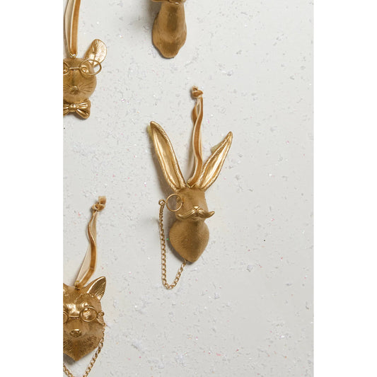 E+E Eric Ornament 4 (Set of 4) by Accent Decor in gold. Made from resin in a unique style.
