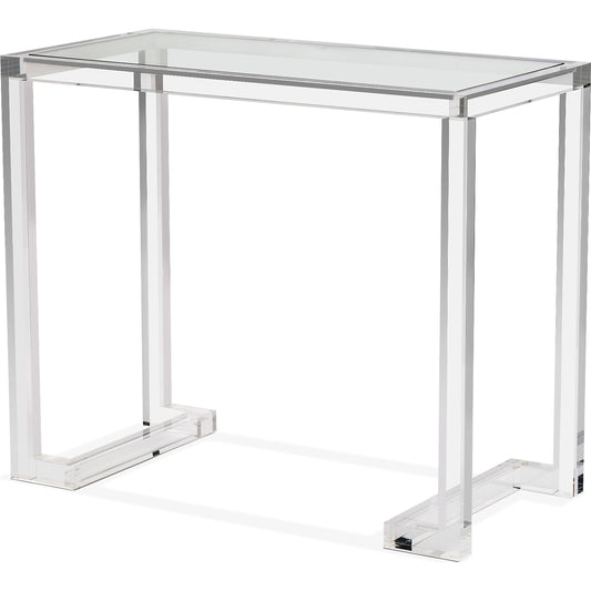 001 S-224247 | Primary Silo | Ava Small Desk by Interlude Home in clear. Made from acrylic, glass in a modern style.