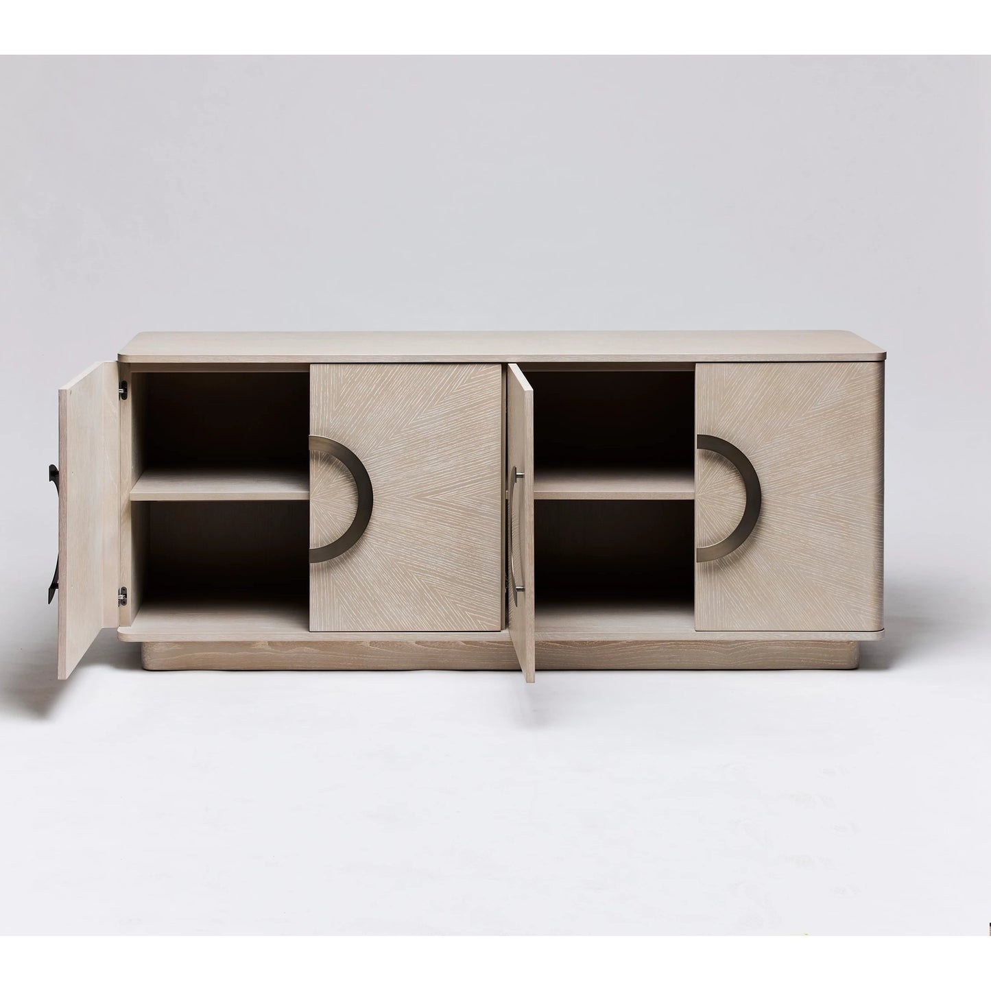 003 SI-2122705 | Additional Silo | Cabot Credenza by Interlude Home in cliffside grey, brushed steel. Made from oak, steel in a modern style.