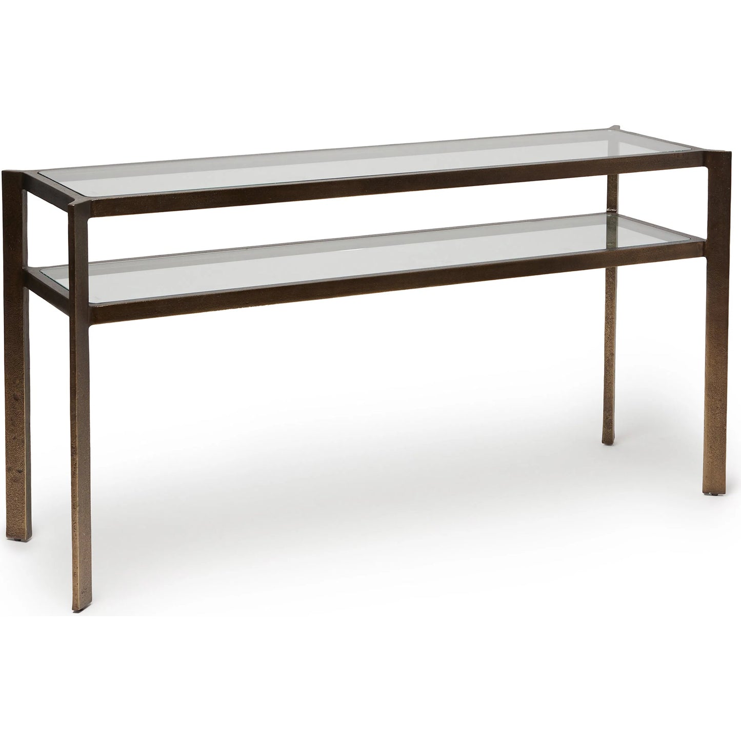 001 SI-2256500 | Primary Silo | Linley Console by Interlude Home in bronze and deep bronze, clear glass. Made from metal, glass in a unique style.