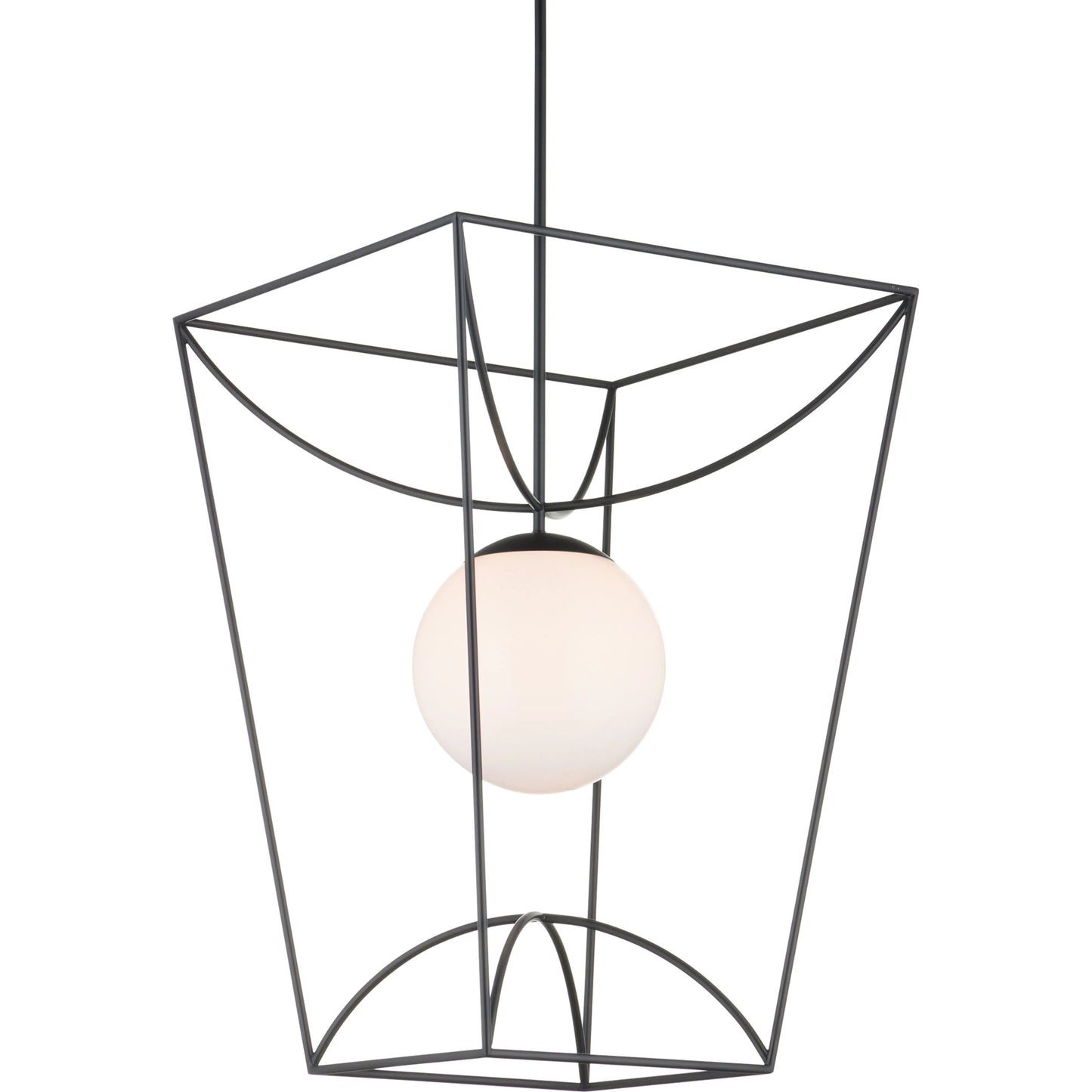 011 SI-2191818 | Additional Silo | Rochefort Lantern by Currey and Company in black, white. Made from metal, glass in a modern style.