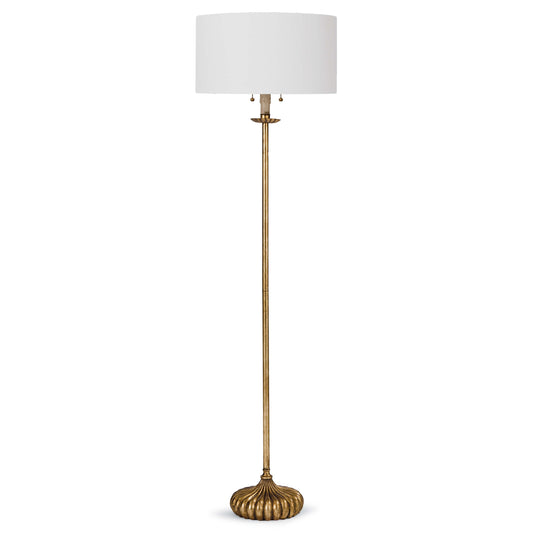 001 S-286811 | Primary Silo | Clove Stem Floor Lamp by Regina Andrew in gold and antique gold leaf. Made from steel in a traditional style.