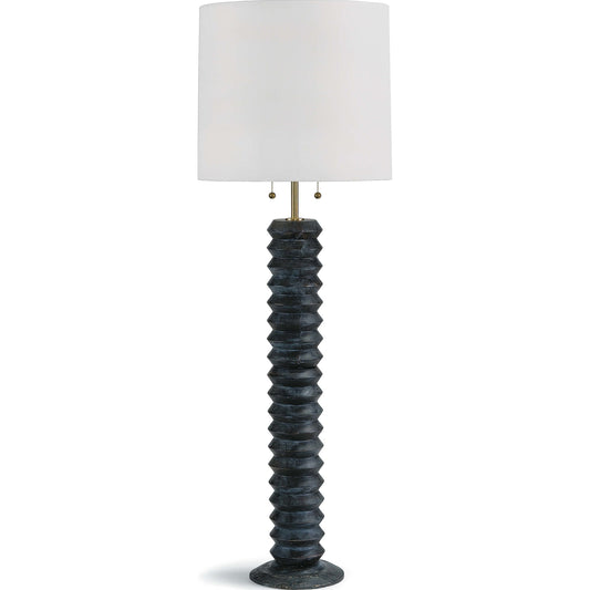 001 S-286676 | Primary Silo | Accordion Floor Lamp by Regina Andrew in ebony and ebony. Made from paulownia wood in a modern style.