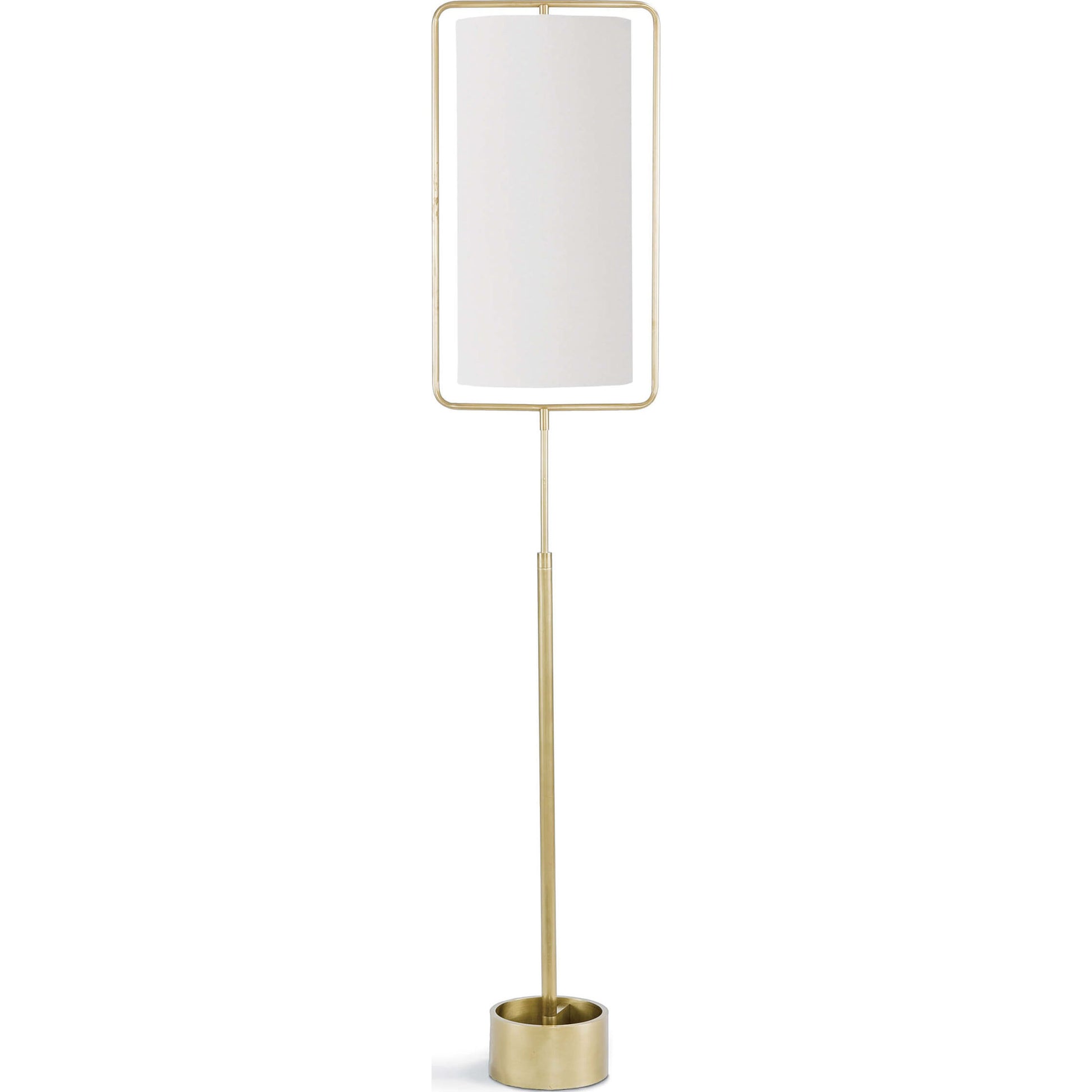 Geo Rectangle Floor Lamp by Regina Andrew in brass and natural brass. Made from steel in a modern style.