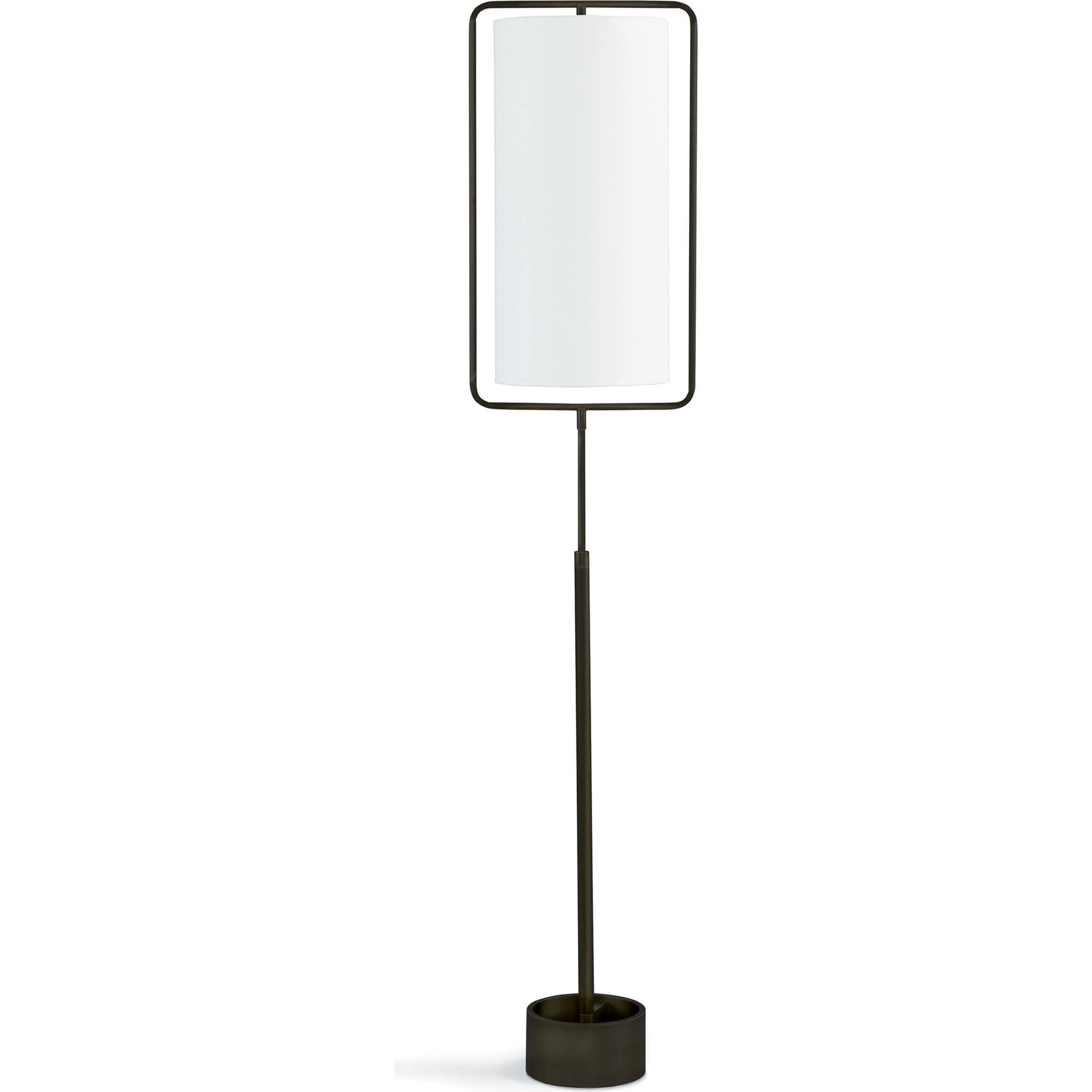 Geo Rectangle Floor Lamp by Regina Andrew in brass and natural brass. Made from steel in a modern style.