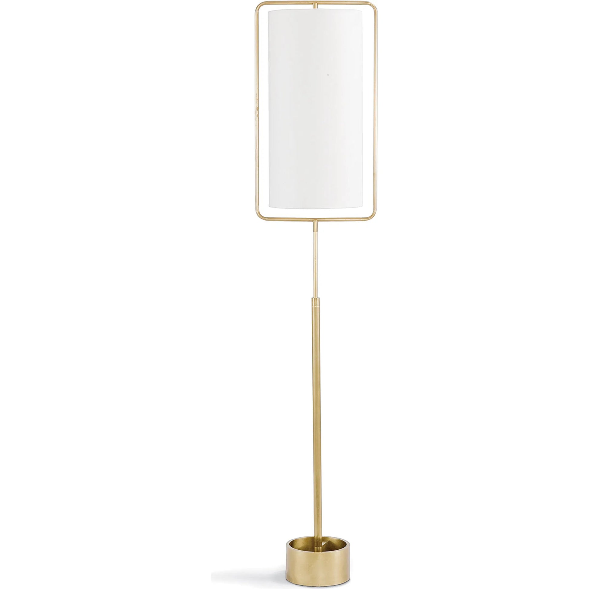 Geo Rectangle Floor Lamp by Regina Andrew in brass and natural brass. Made from steel in a modern style.