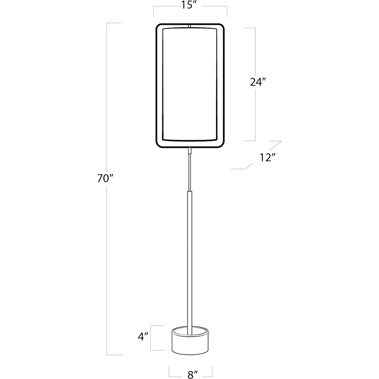 002 S-286918 | Additional Silo | Geo Rectangle Floor Lamp by Regina Andrew in brass and natural brass. Made from steel in a modern style.