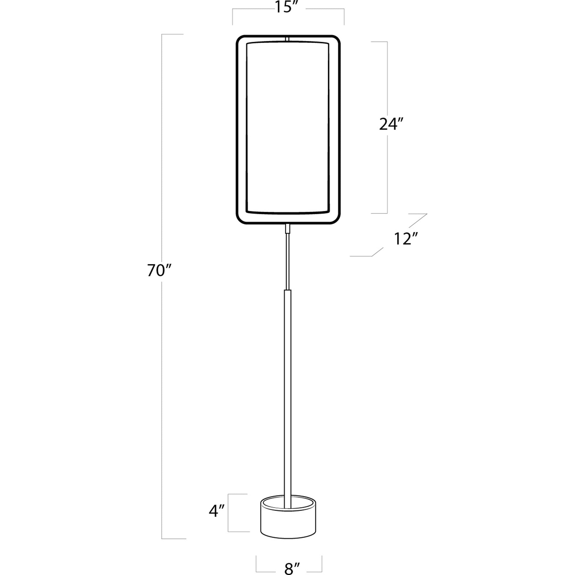 Geo Rectangle Floor Lamp by Regina Andrew in brass and natural brass. Made from steel in a modern style.