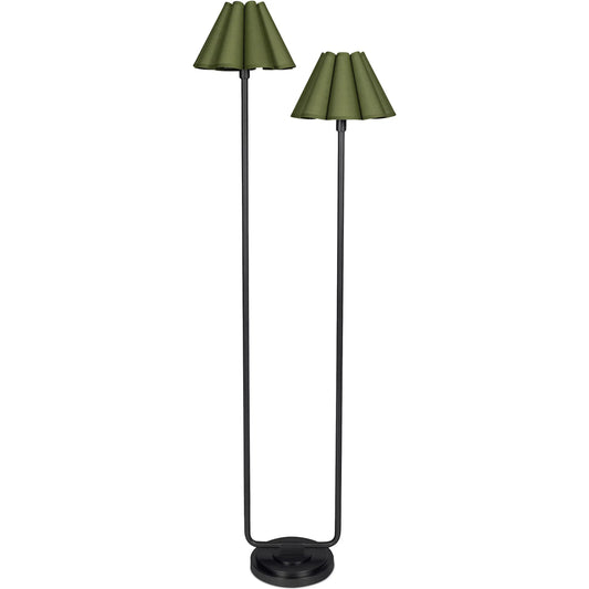 001 SI-2262646 | Primary Silo | Polly Floor Lamp, Green by Regina Andrew in blackened brass. Made from steel in a modern style.