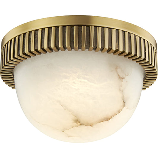 Ainsley Led Flush Mount by Hudson Valley in aged brass. Made from brass in a modern style.