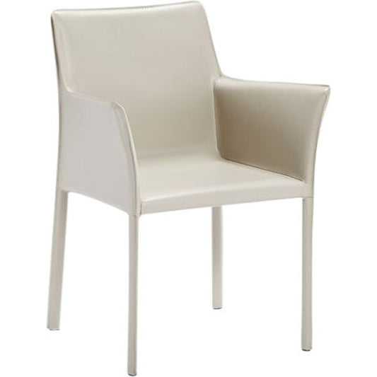 Jada Arm Chair by Interlude Home in mediterranean sand. Made from bonded leather, iron in a modern style.