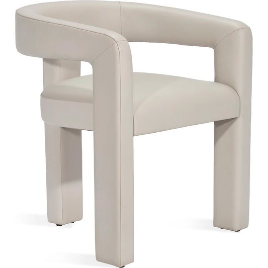 Avery Dining Chair by Interlude Home in st tropez grey. Made from wood, faux leather in a modern style.