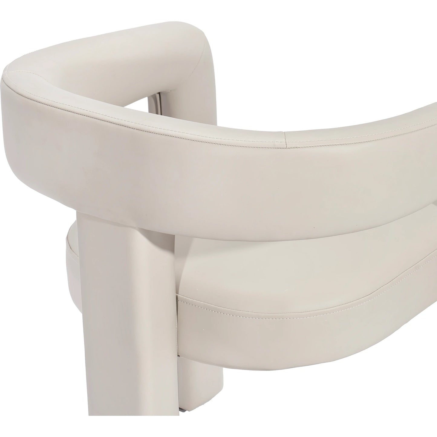 005 SI-2122682 | Closeup | Avery Dining Chair by Interlude Home in st tropez grey. Made from wood, faux leather in a modern style.