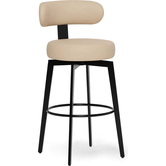 Clermont Bar Stool by Interlude Home. Made from stainless steel, vegan leather in a modern style.