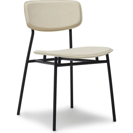 Albert Dining Chair (Set of 2) by Interlude Home in matte black. Made from metal, vegan leather in a modern style.
