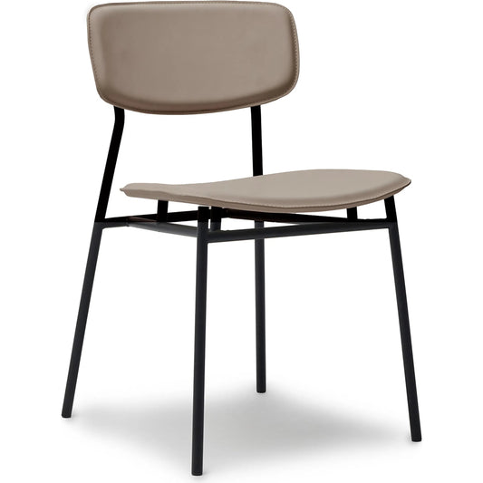 Albert Dining Chair (Set of 2) by Interlude Home in matte black. Made from metal, vegan leather in a modern style.