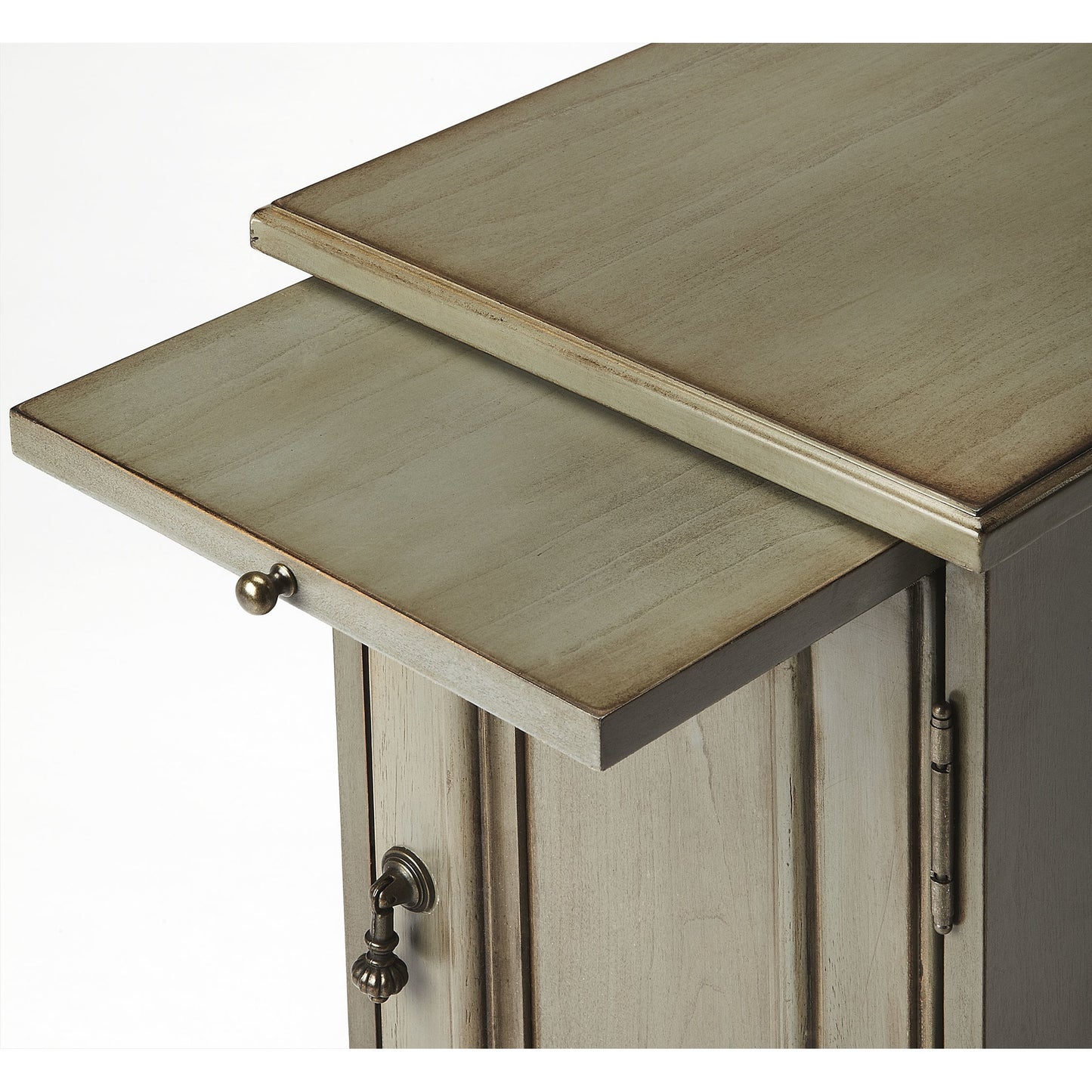 003 S-259924 | Additional Silo | Harling End Table by Butler Specialty Company in gray and silver satin. Made from poplar hardwood solids, mdf, cherry veneer in a cottage & farmhouse style.