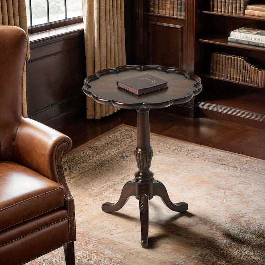 Dansby Pedestal Table by Butler Specialty Company. Made from rubberwood: 50%, oak veneers: 25%, mdf: 20%, resin: 5% in a traditional style.