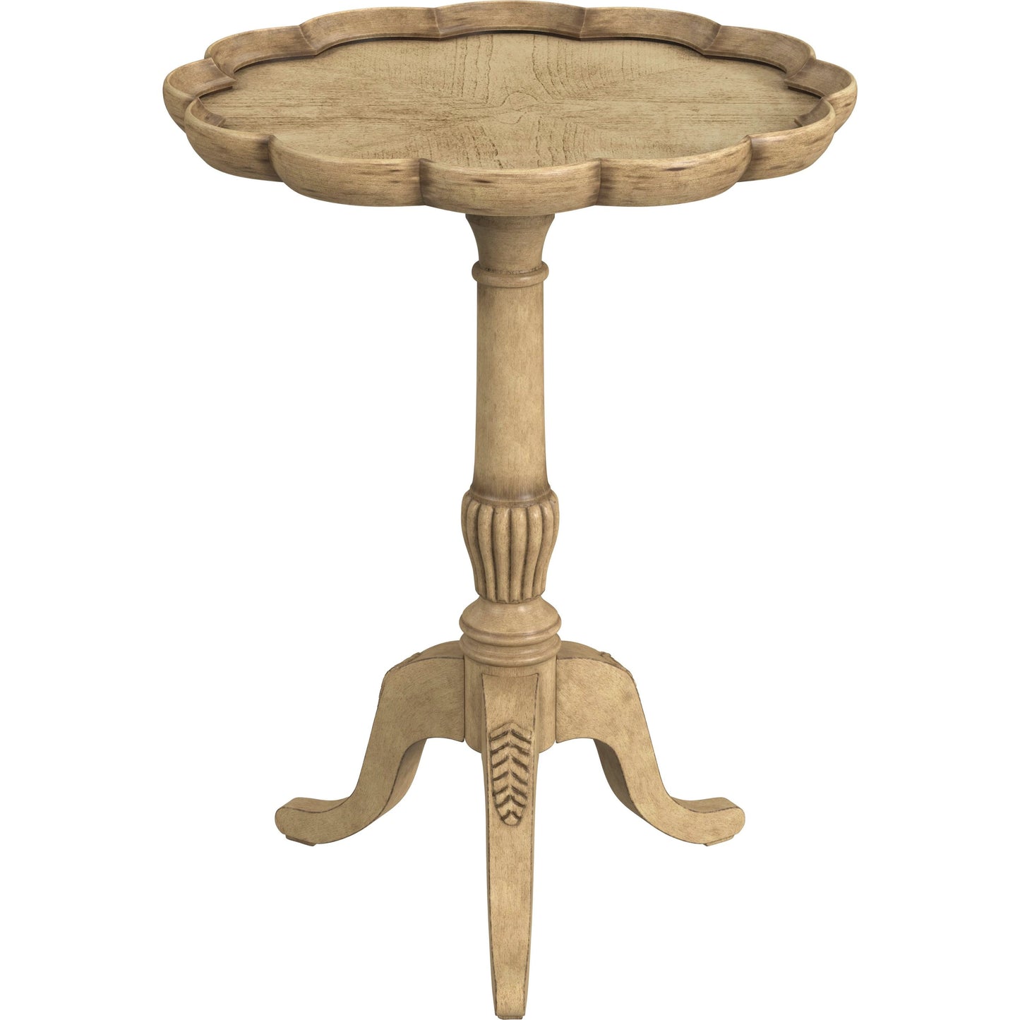 001 SI-2021922 | Additional Silo | Dansby Pedestal Accent Table by Butler Specialty Company in beige and antique beige. Made from rubberwood: 50%, oak veneers: 25%, mdf: 20%, resin: 5% in a cottage & farmhouse style.