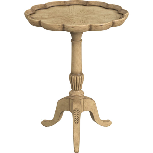 001 SI-2021922 | Primary Silo | Dansby Pedestal Accent Table by Butler Specialty Company in beige and antique beige. Made from rubberwood: 50%, oak veneers: 25%, mdf: 20%, resin: 5% in a cottage & farmhouse style.