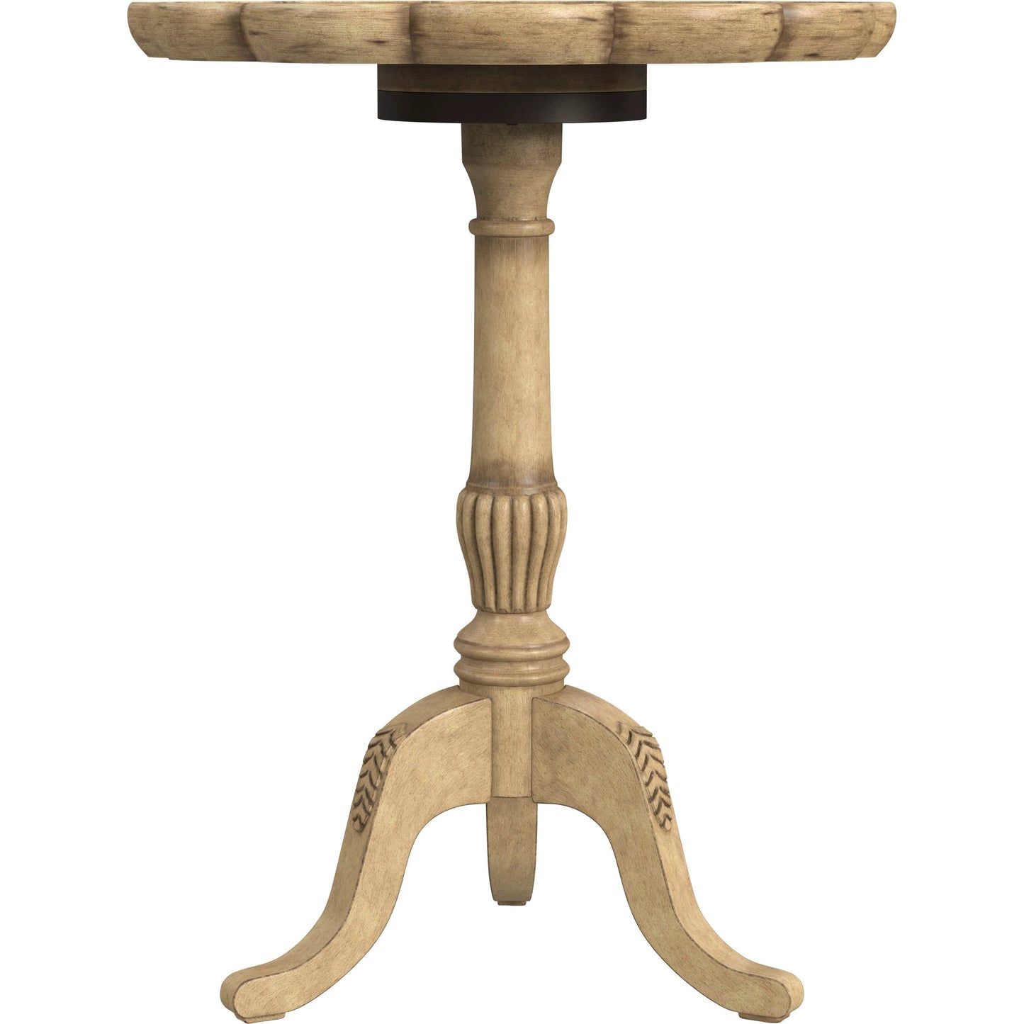 003 SI-2021922 | Additional Silo | Dansby Pedestal Accent Table by Butler Specialty Company in beige and antique beige. Made from rubberwood: 50%, oak veneers: 25%, mdf: 20%, resin: 5% in a cottage & farmhouse style.