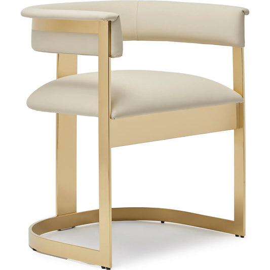 Darcy II Dining Chair by Interlude Home. Made from stainless steel, leather in a modern style.