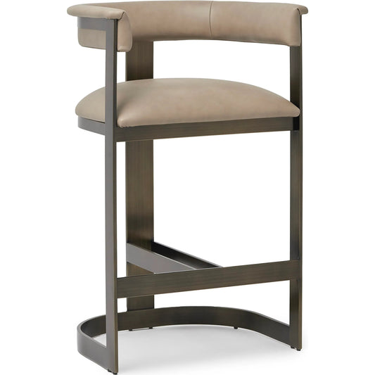 Darcy II Counter Stool by Interlude Home. Made from stainless steel, leather in a modern style.
