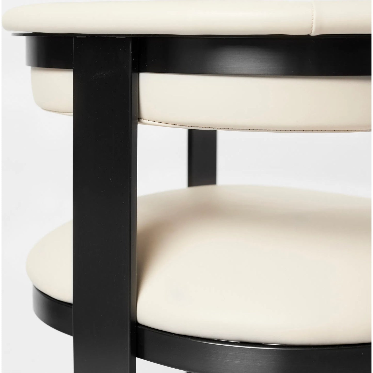 018 SI-2256474 | Closeup | Darcy II Counter Stool by Interlude Home. Made from stainless steel, leather in a modern style.
