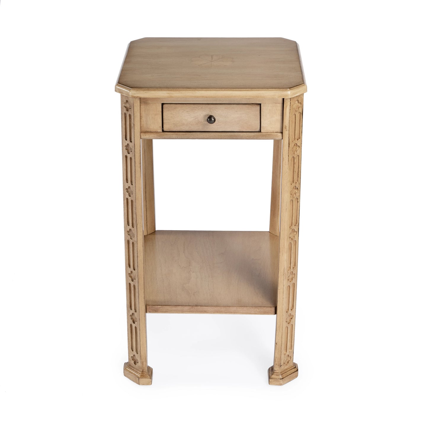 004 SI-2077689 | Additional Silo | Moyer Side Table with Storage by Butler Specialty Company in beige and antique beige. Made from rubberwood solids, mdf, cherry and maple veneers in a cottage & farmhouse style.