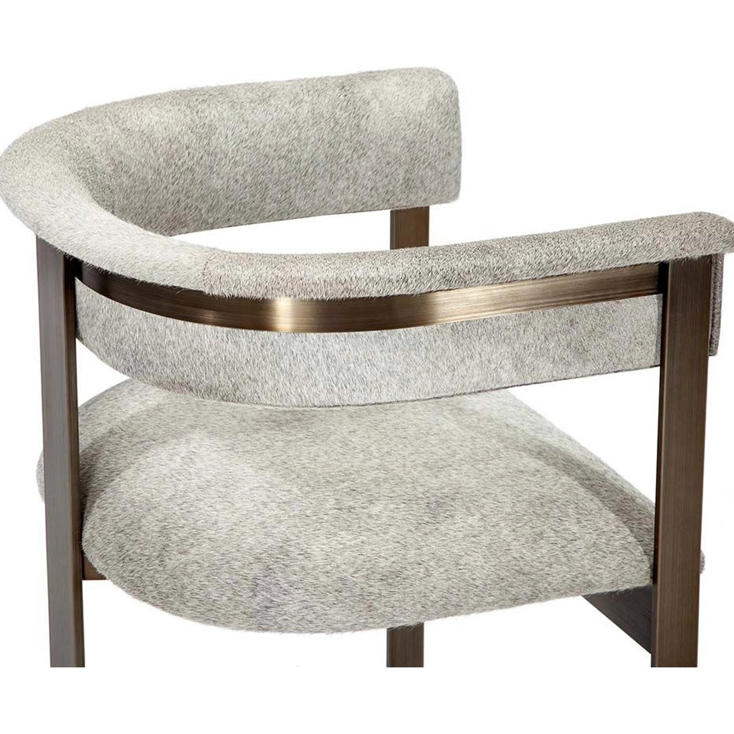 006 SR-388388 | Additional Silo | Darcy Hide Chair by Interlude Home in antique bronze, natural gray. Made from stainless steel, hide in a modern style.