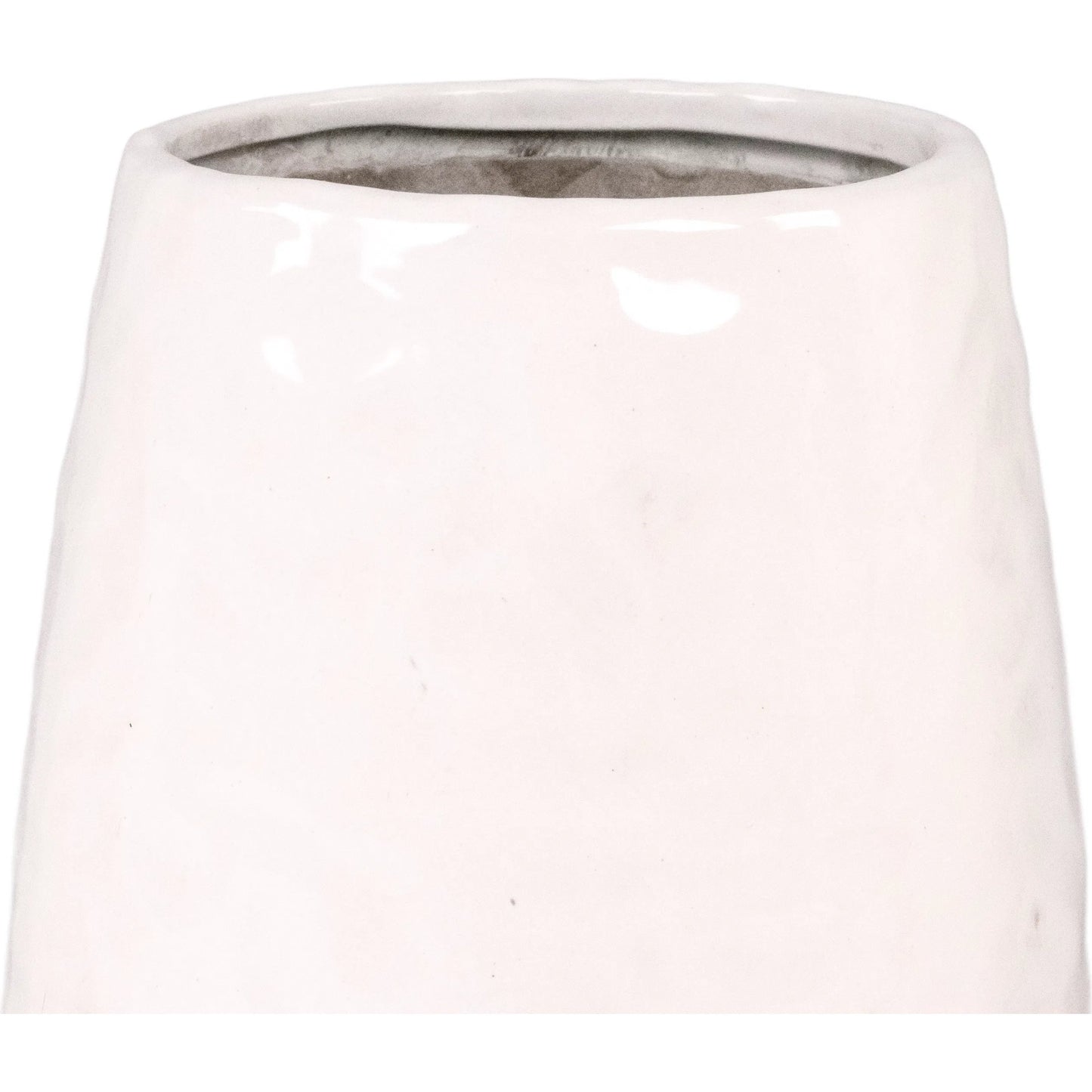 001 SI-2448989 | Closeup | White Textured Vase by Zentique in partially glazed off-white. Made from ceramic in a transitional style.