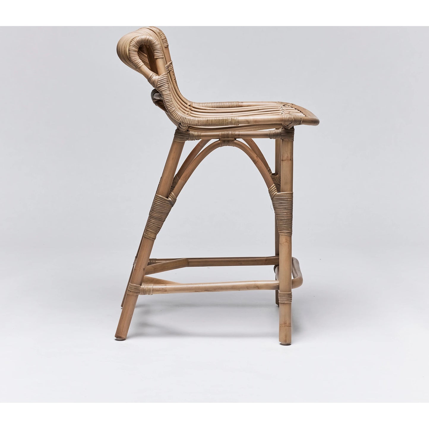 006 SI-2123009 | Additional Silo | Naples Counter Stool by Interlude Home in warm taupe. Made from rattan in a cottage & farmhouse style.