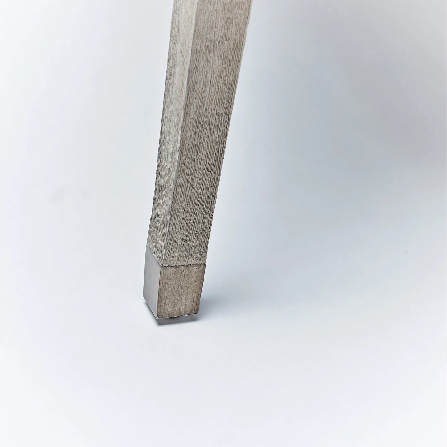 008 SI-2130774 | Closeup | Largo Dining Chair (Set of 2) by Interlude Home in grey ceruse, natural, dark antique brass. Made from mahogany, flax weave, metal in a transitional style.