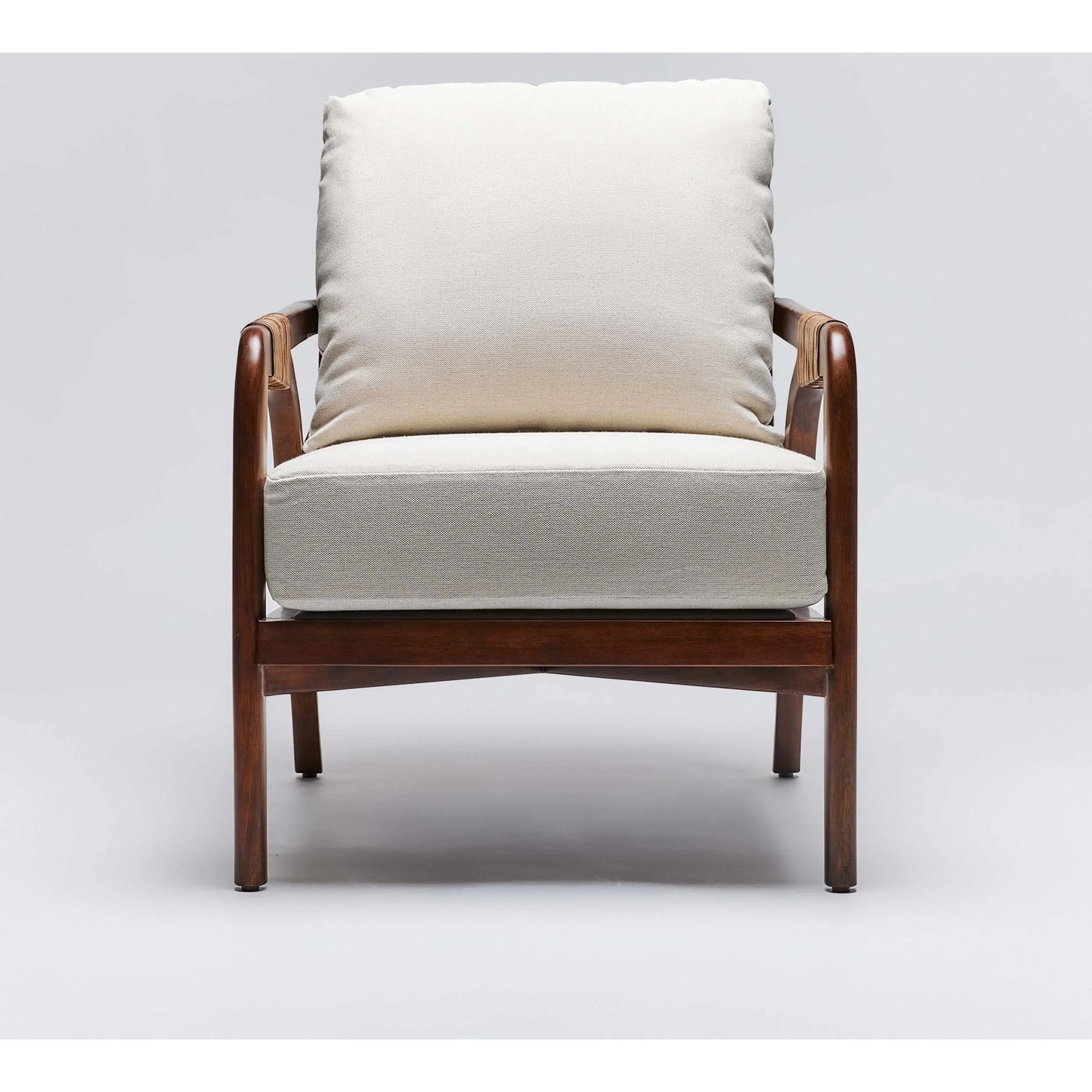 014 SI-2122848 | Additional Silo | Delray Lounge Chair by Interlude Home. Made from mahogany, rattan, leather, flax weave in a modern style.