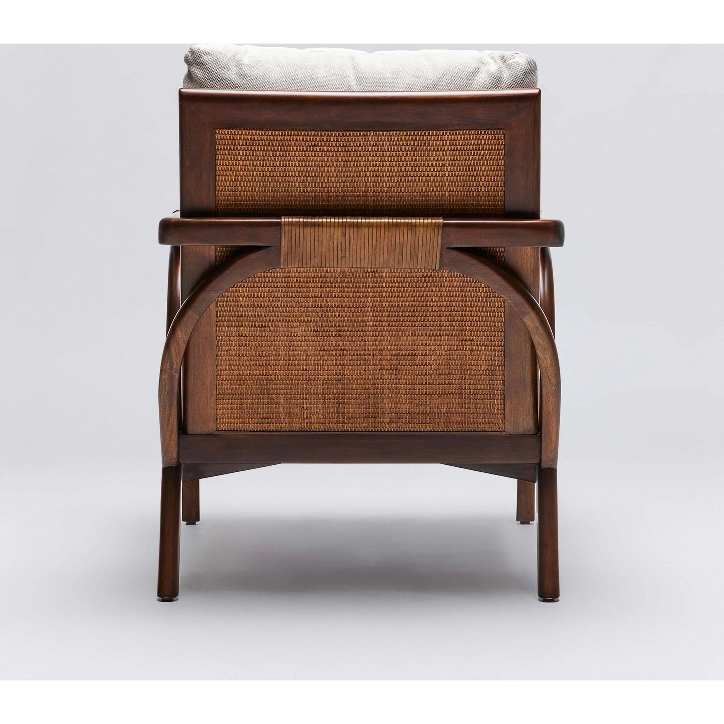 009 SI-2122848 | Additional Silo | Delray Lounge Chair by Interlude Home. Made from mahogany, rattan, leather, flax weave in a modern style.