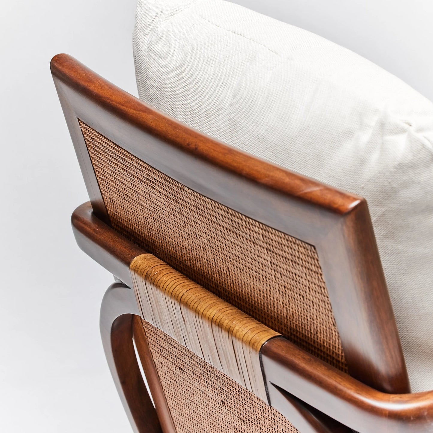 011 SI-2122848 | Additional Silo | Delray Lounge Chair by Interlude Home. Made from mahogany, rattan, leather, flax weave in a modern style.