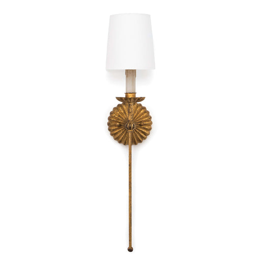 Clove Sconce Single by Regina Andrew in gold and antique gold leaf. Made from iron in a traditional style.