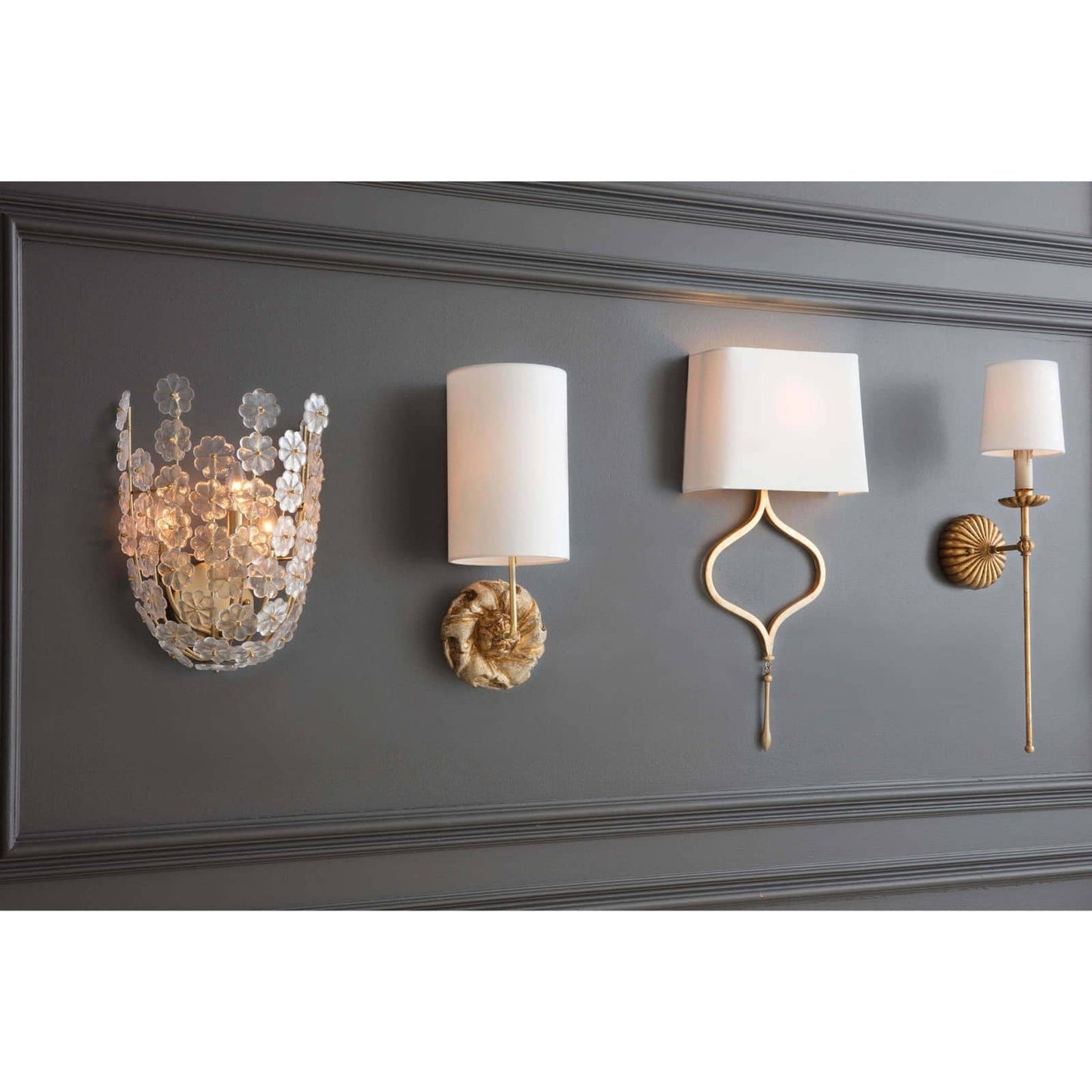 007 S-286808 | Lifestyle | Clove Sconce Single by Regina Andrew in gold and antique gold leaf. Made from iron in a traditional style.