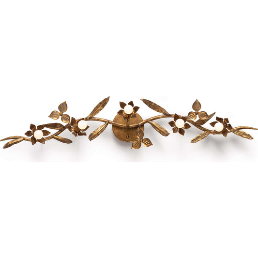 Trillium Sconce by Regina Andrew in brass and natural brass. Made from steel in a transitional style.