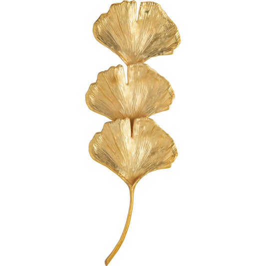 Ginkgo Sconce by Regina Andrew in gold and gold. Made from aluminum in a transitional style.