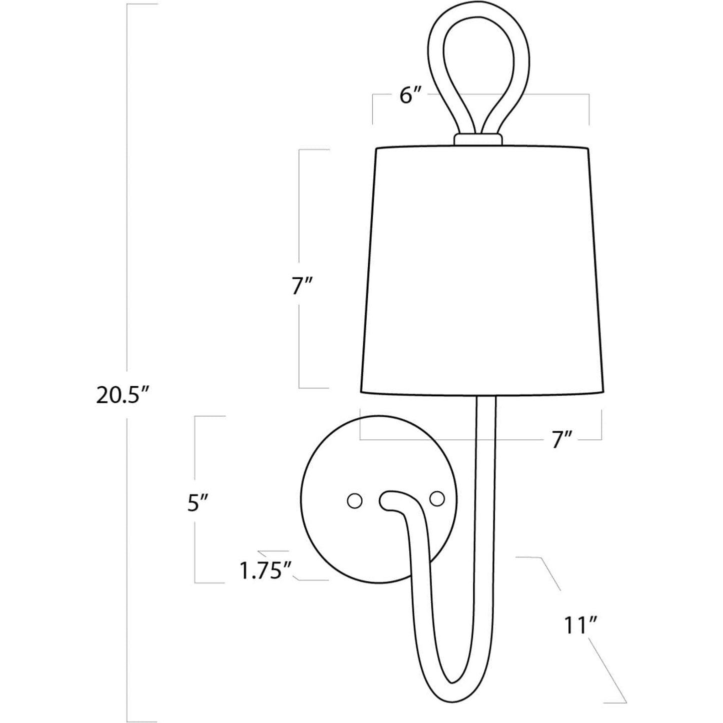 005 SR-769871 | Additional Silo | Bimini Sconce Single by Regina Andrew in brown. Made from natural material in a transitional style.