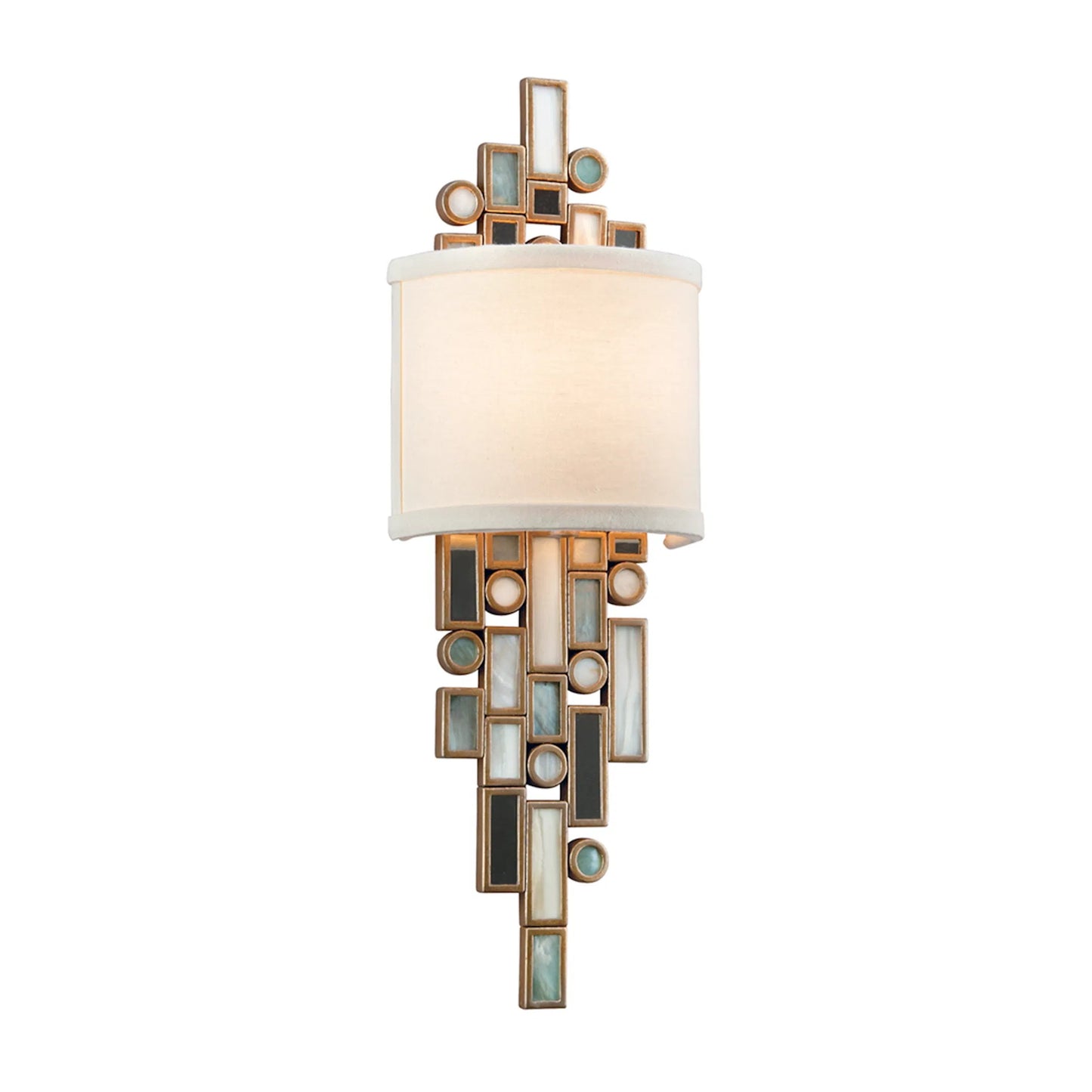 002 S-308454 | Additional Silo | Dolcetti Wall Sconce with Shade by Corbett in dolcetti silver. Made from hand-worked iron in a transitional style.