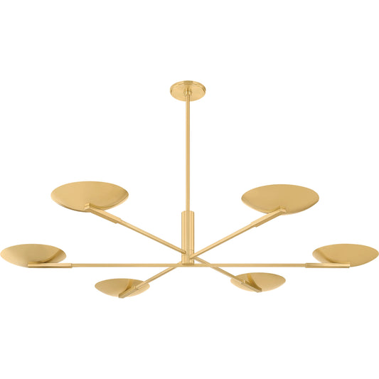 Johnson Chandelier by Hudson Valley in aged brass. Made from steel in a modern style.