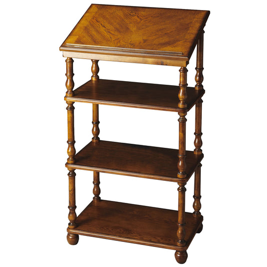 Alden Vintage Oak Library Stand by Butler Specialty Company. Made from poplar hardwood solids, cherry veneer in a traditional style.