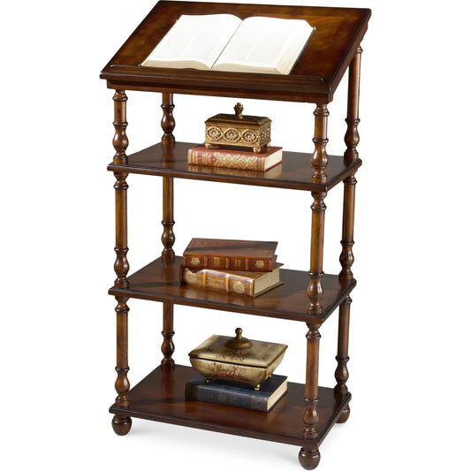Alden Vintage Oak Library Stand by Butler Specialty Company. Made from poplar hardwood solids, cherry veneer in a traditional style.