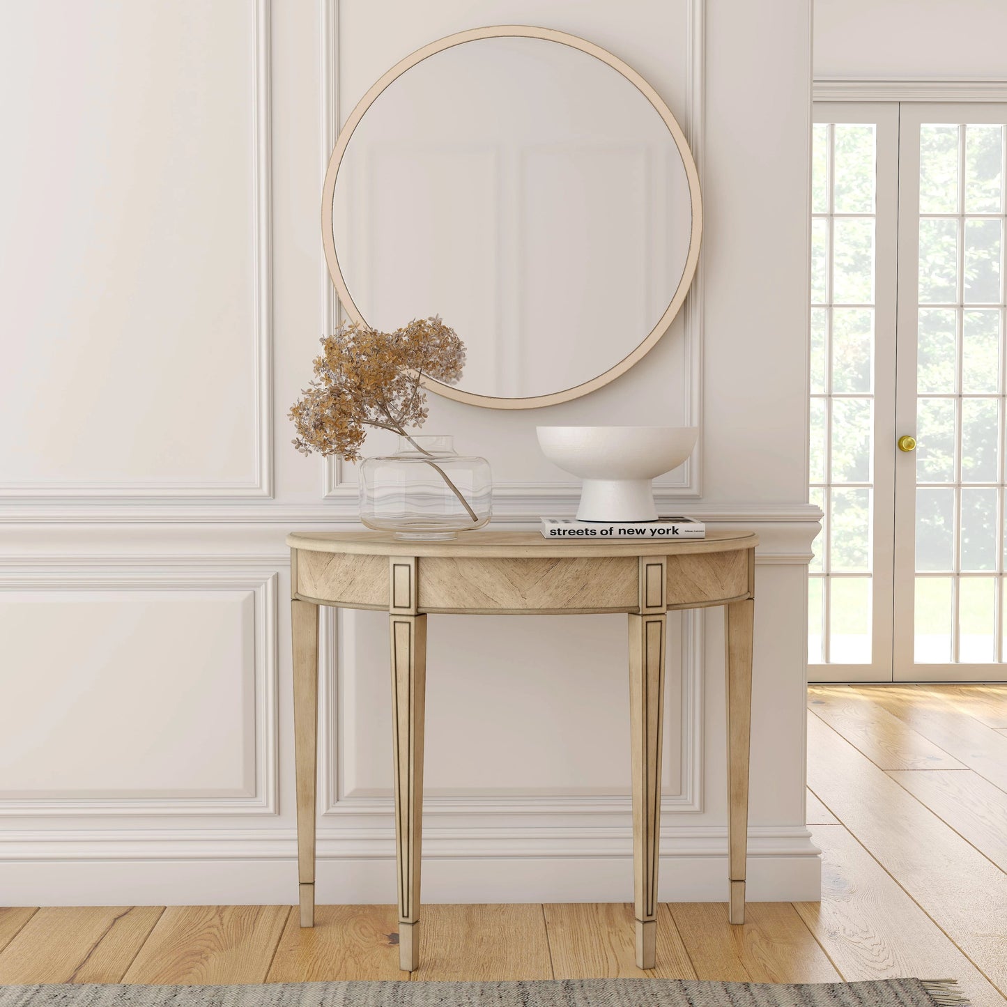 025 SI-2021950 | Lifestyle | Hampton Demilune Console Table by Butler Specialty Company. Made from unique in a traditional style.
